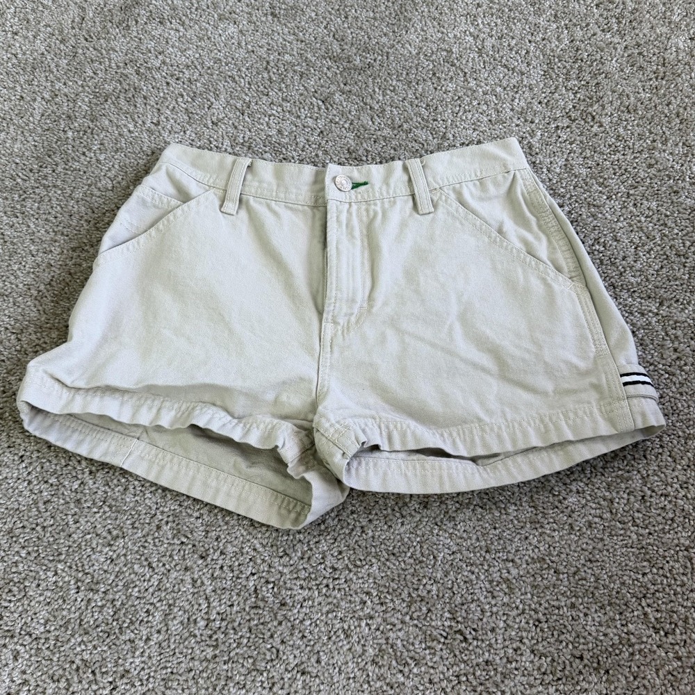 Y2K Tommy Jeans Chino Shorts Womens 5 Beige Denim Flat Front Summer Travel
